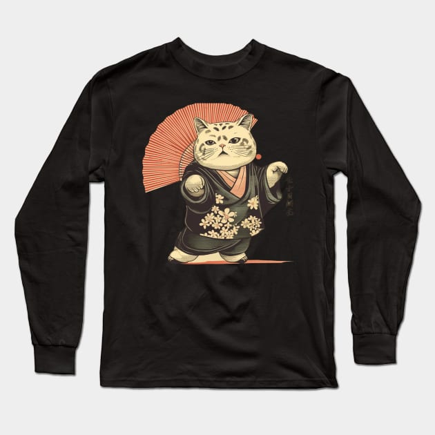 EDO CAT Long Sleeve T-Shirt by SHAKIR GAUTAMA 